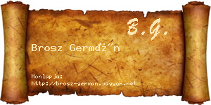 Brosz Germán névjegykártya